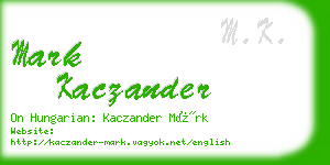 mark kaczander business card
